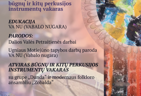 Edukacija, dviejų parodų atidarymas ir… atviras būgnų ir kitų perkusijos instrumentų vakaras